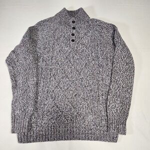 Alesbury Sweater Quarter Button Ice Heather Size XL